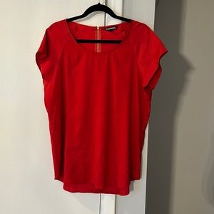 Vibrant red silky short sleeved blouse/top - brand new!